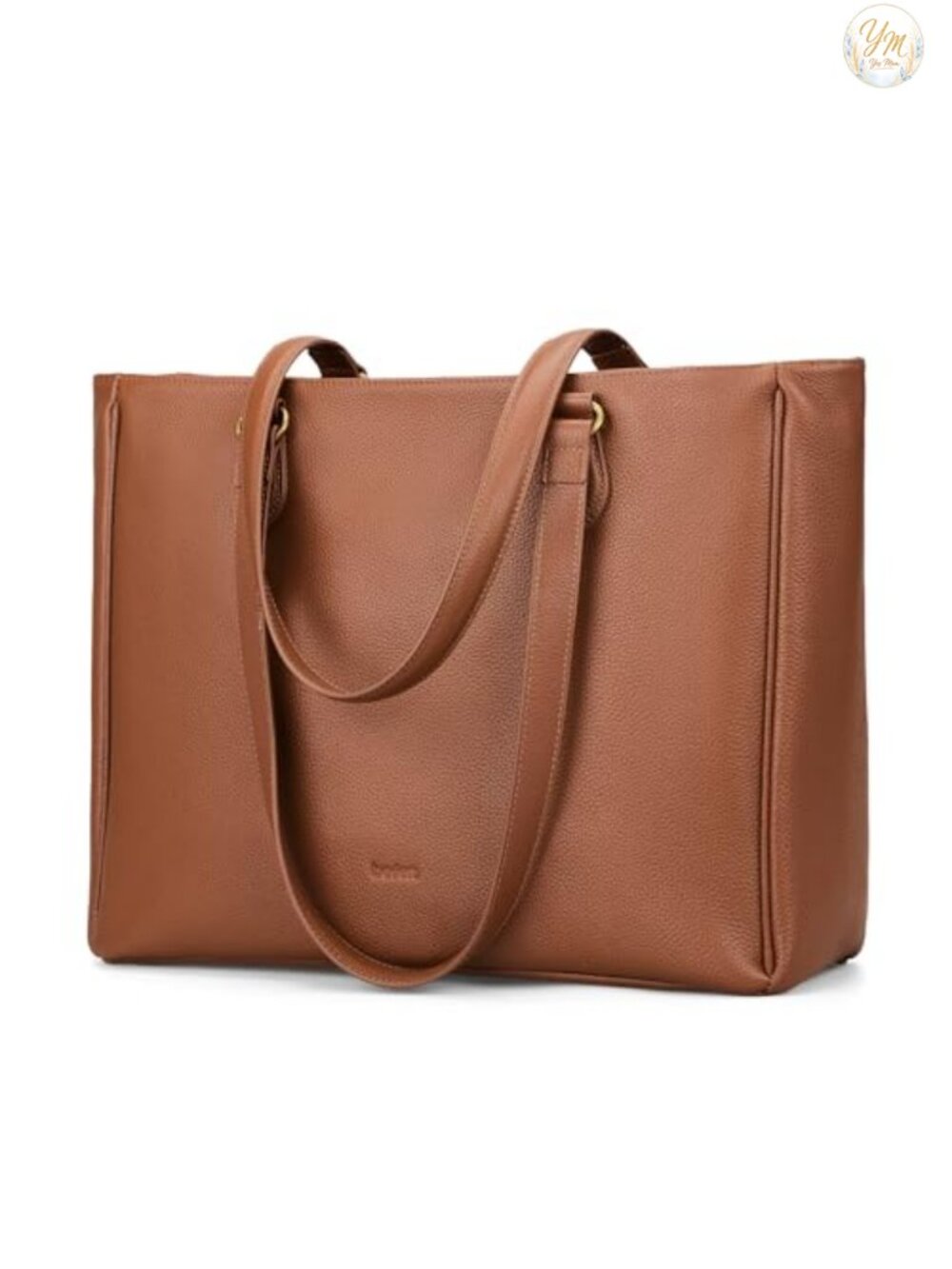 Genuine Leather Work Tote Bag for Women, 15.6" Laptop Compartment, Large